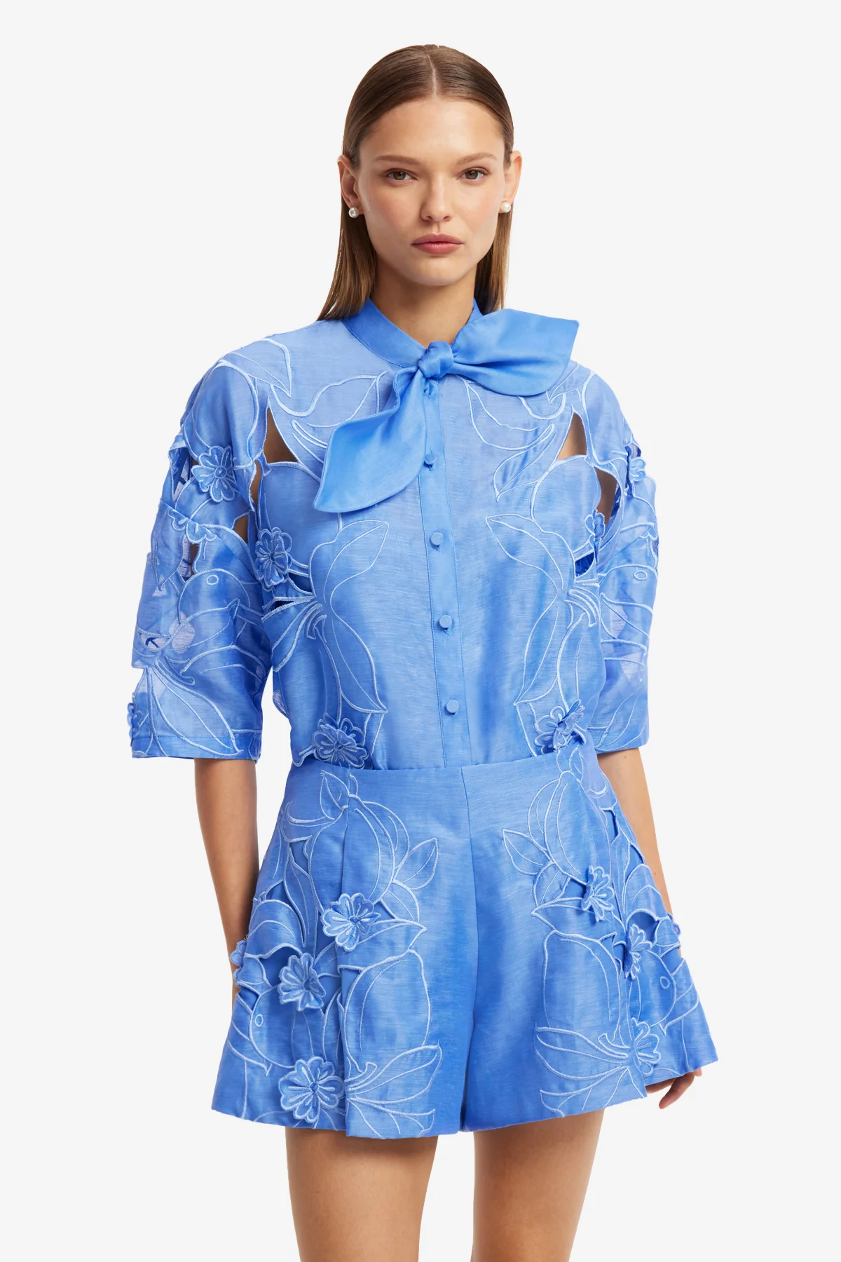 Abby Appliqué Shorts - Azure - Image 6