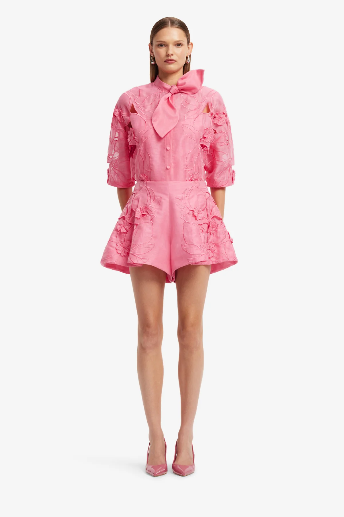Abby Appliqué Shorts - Fuchsia - Image 2