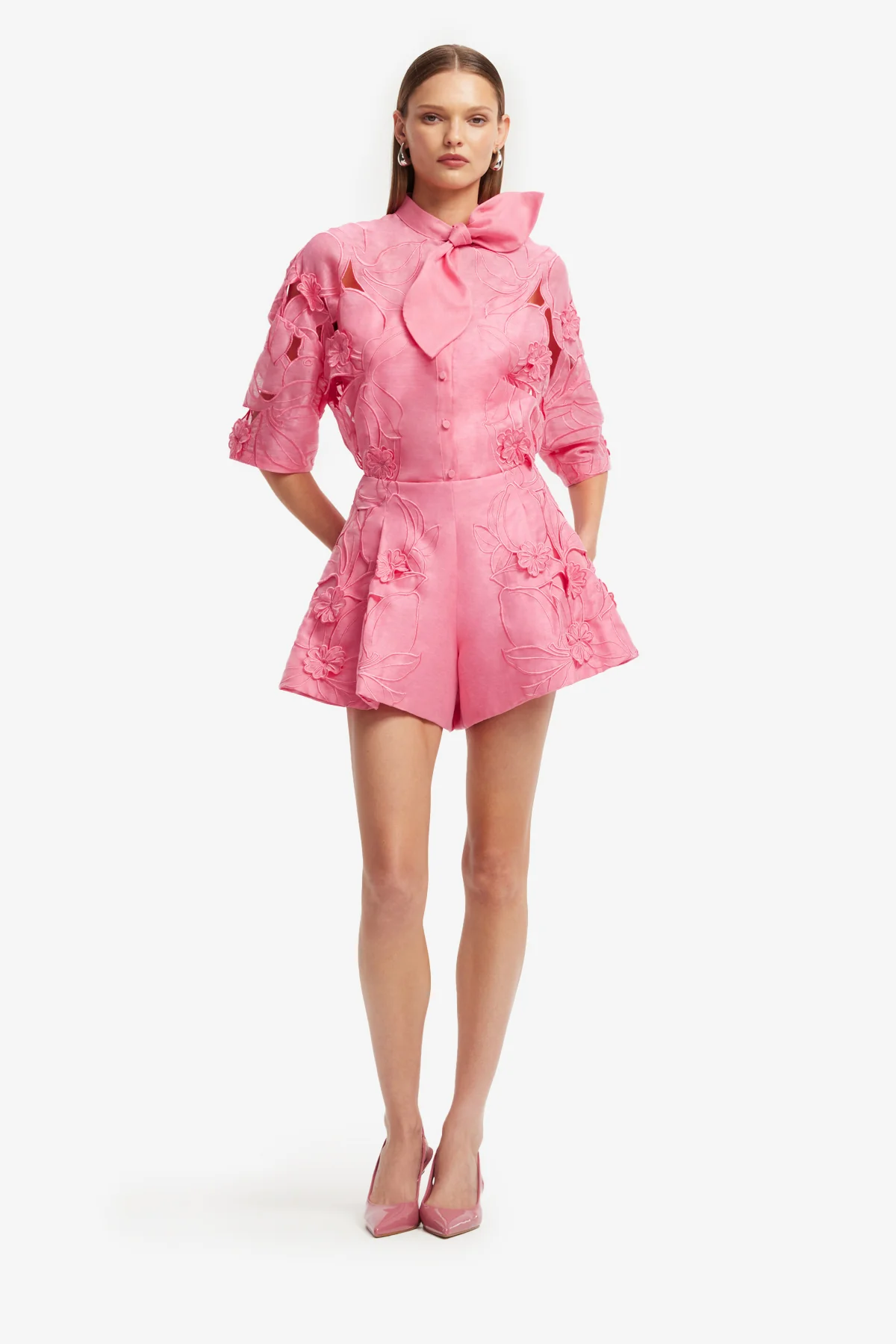 Abby Appliqué Shorts - Fuchsia - Image 3