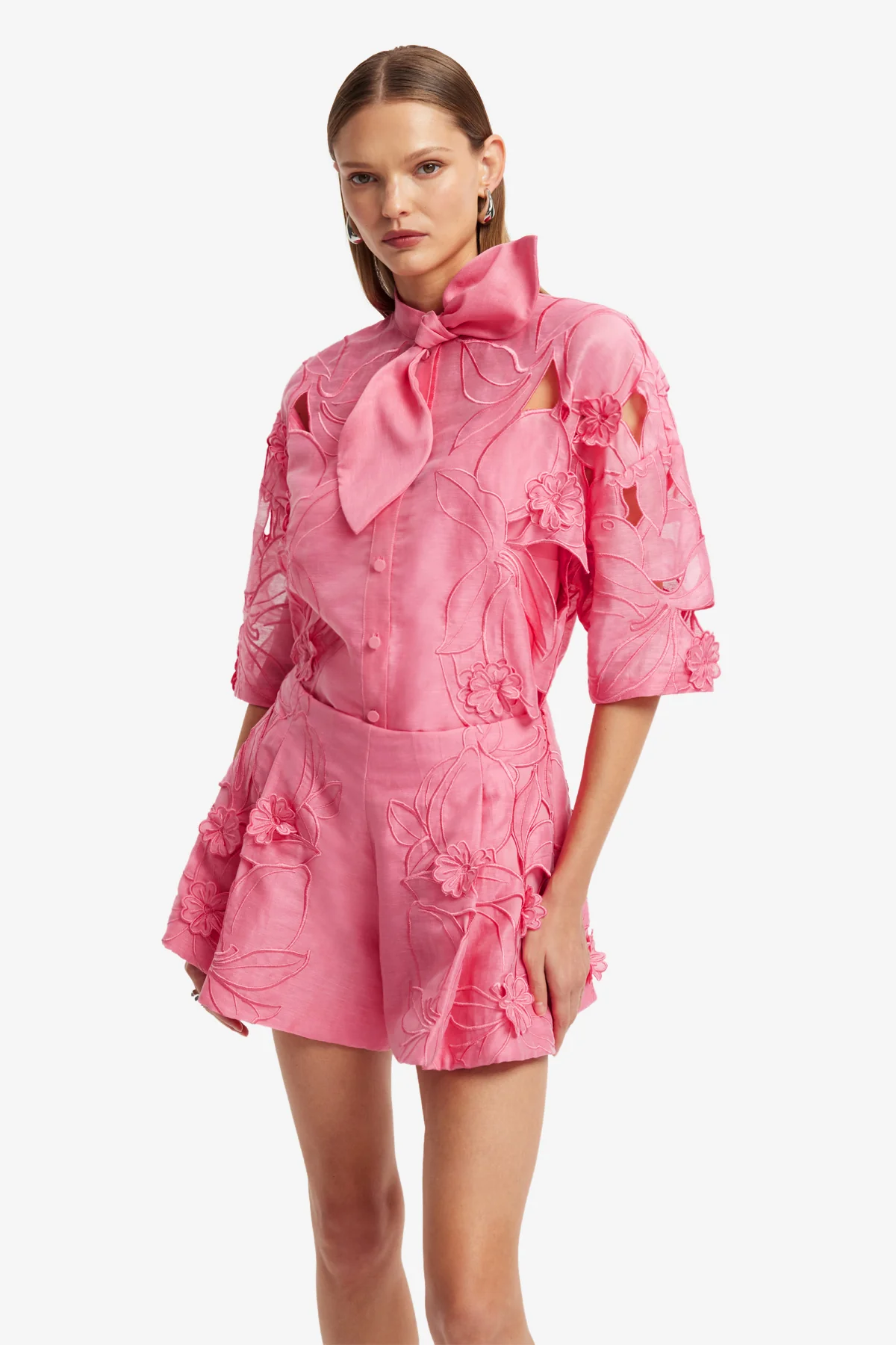 Abby Appliqué Shorts - Fuchsia - Image 6