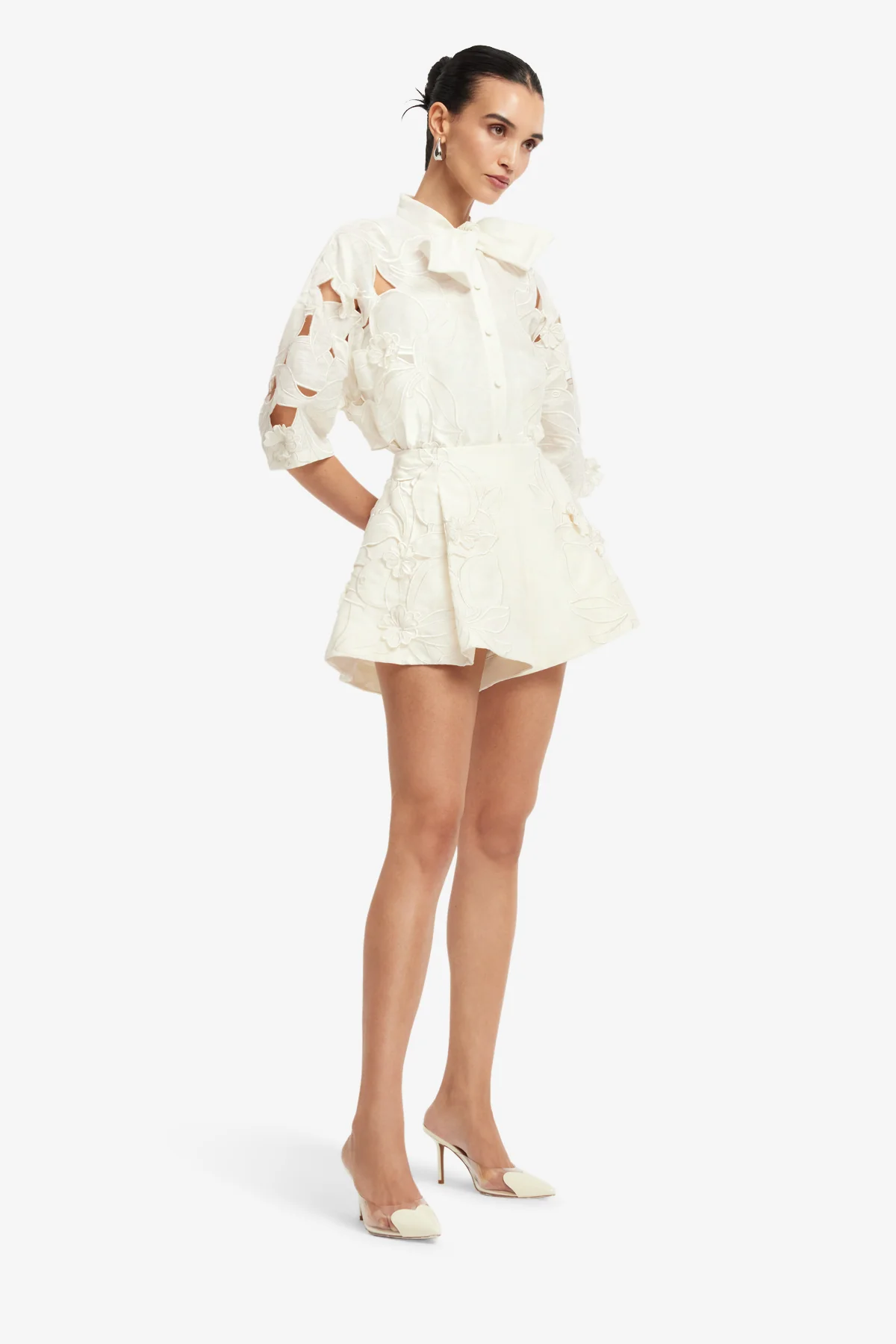Abby Appliqué Shorts - Snow - Image 4