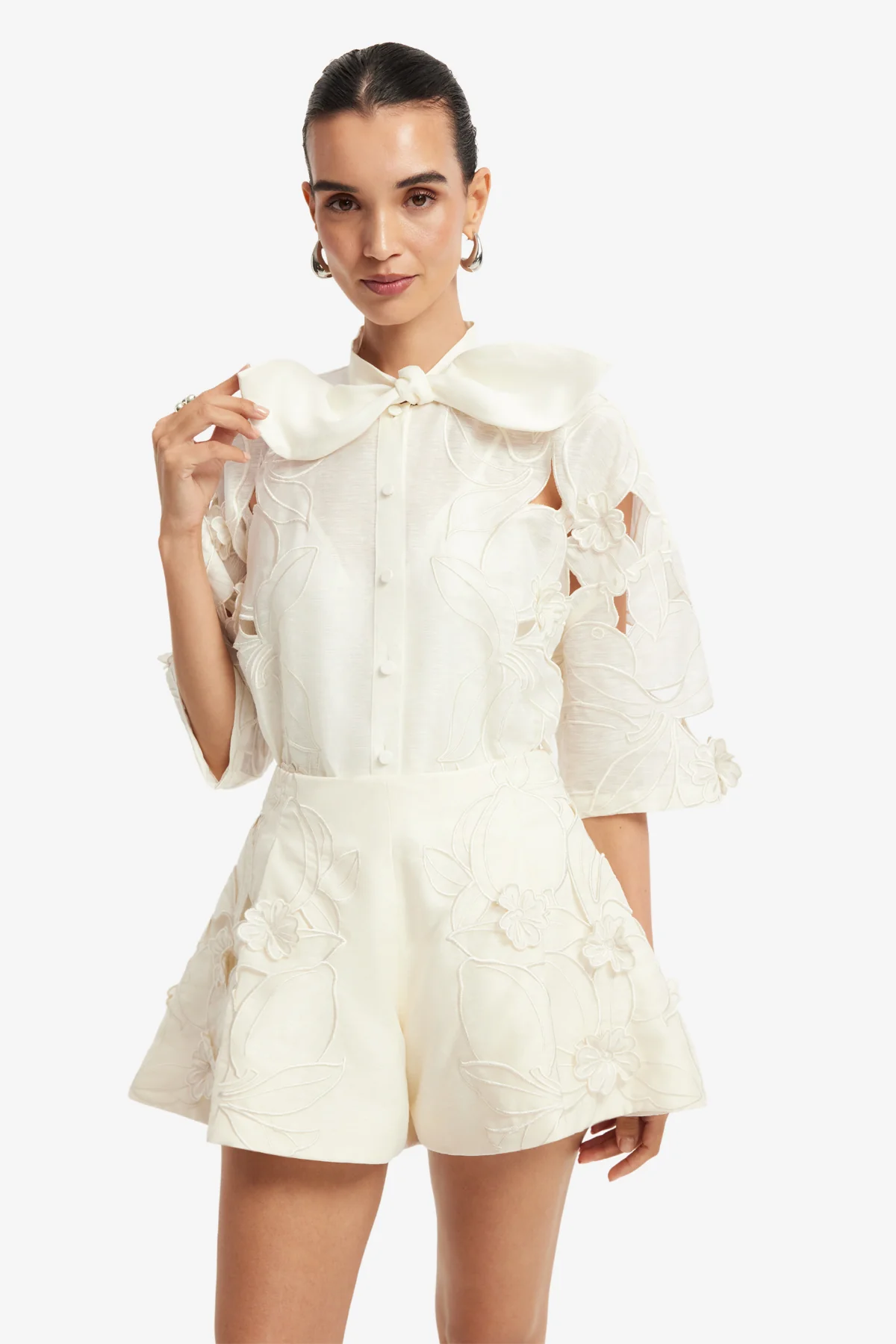 Abby Appliqué Shorts - Snow - Image 6