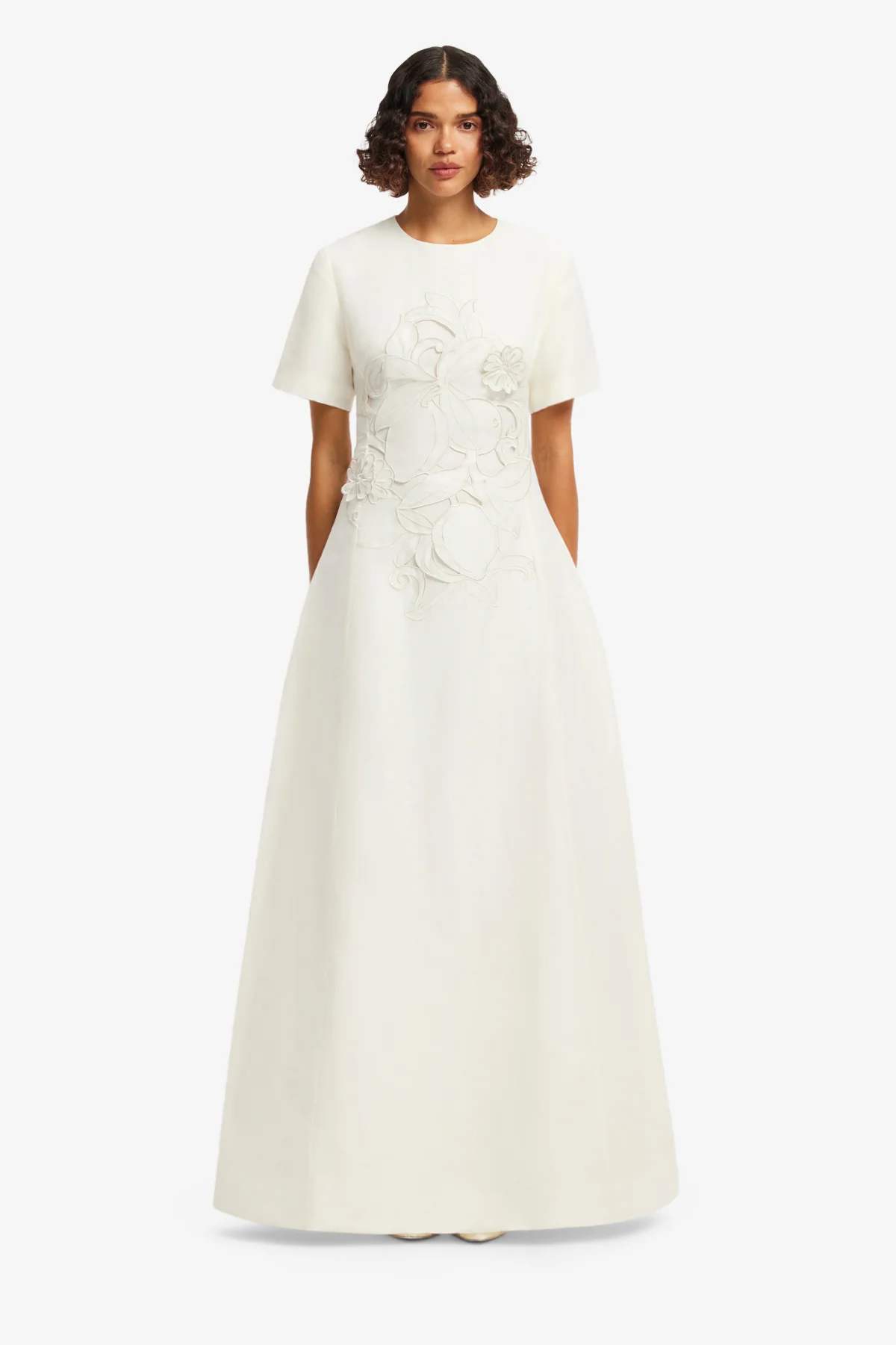 Alice Appliqué Short Sleeve Maxi Dress - Snow - Image 2
