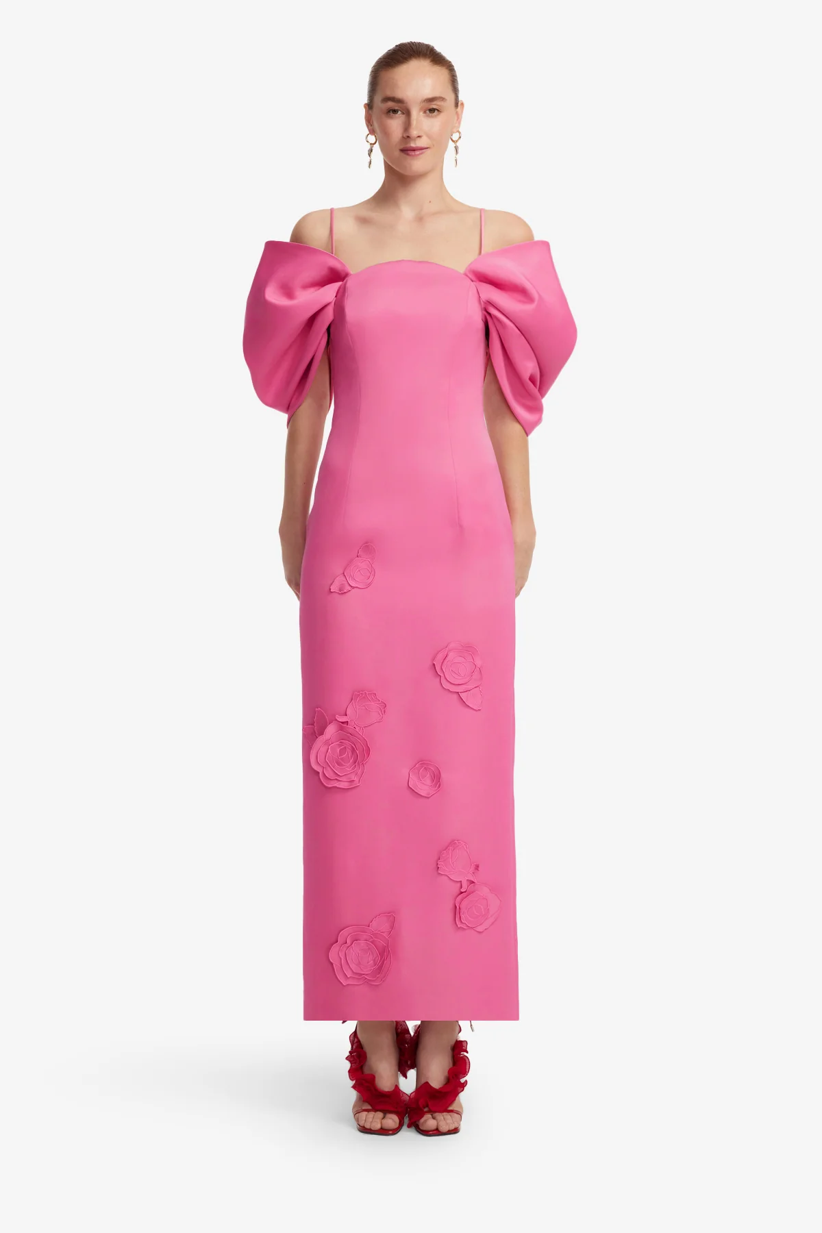 Arabella Appliqué Maxi Dress - Pink - Image 2