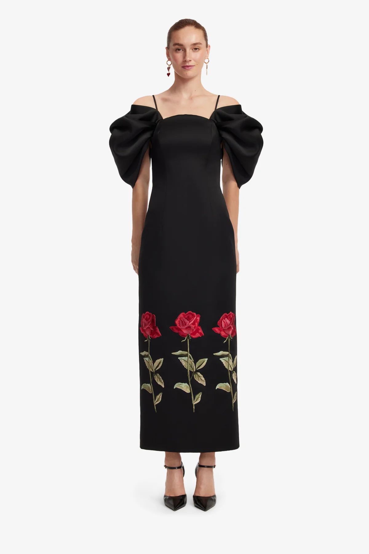 Arabella Embroidered Maxi Dress - Ebony - Image 2