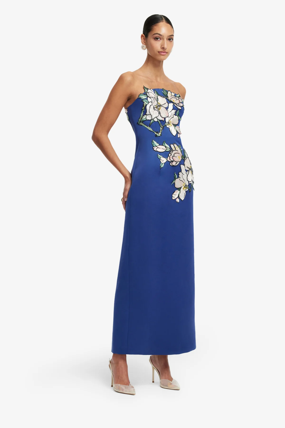 Ava Appliqué Floral Bustier Maxi Dress - Midnight - Image 3