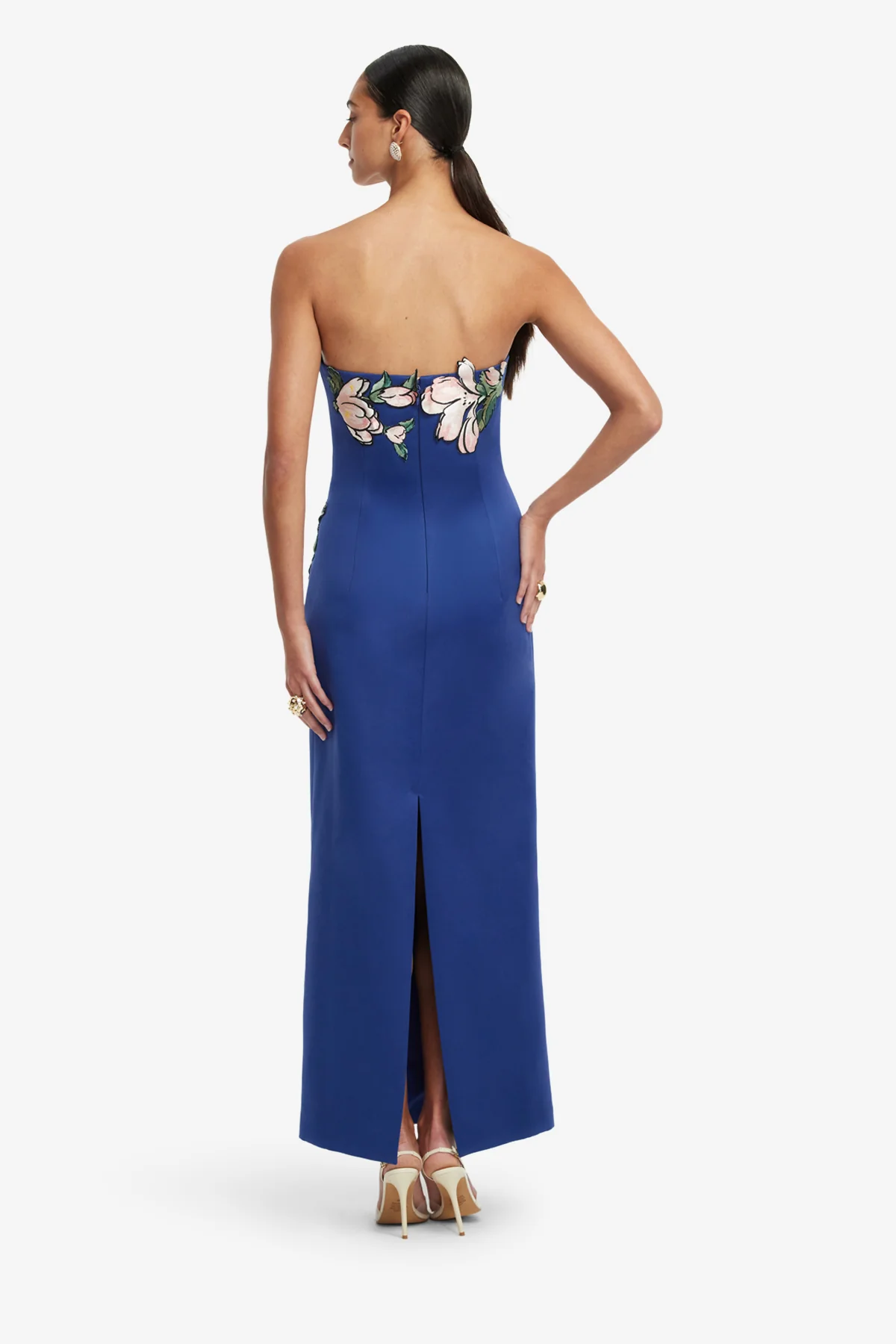 Ava Appliqué Floral Bustier Maxi Dress - Midnight - Image 4
