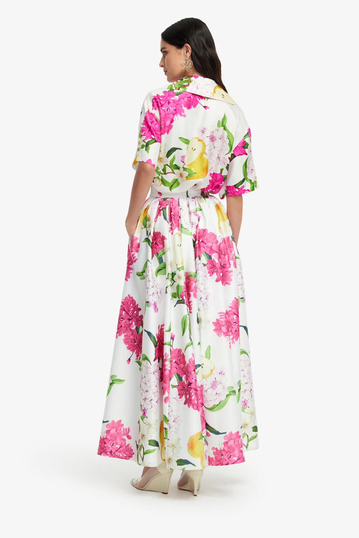 Casey Silk Button Shirt - Floral Pear Print - Image 5