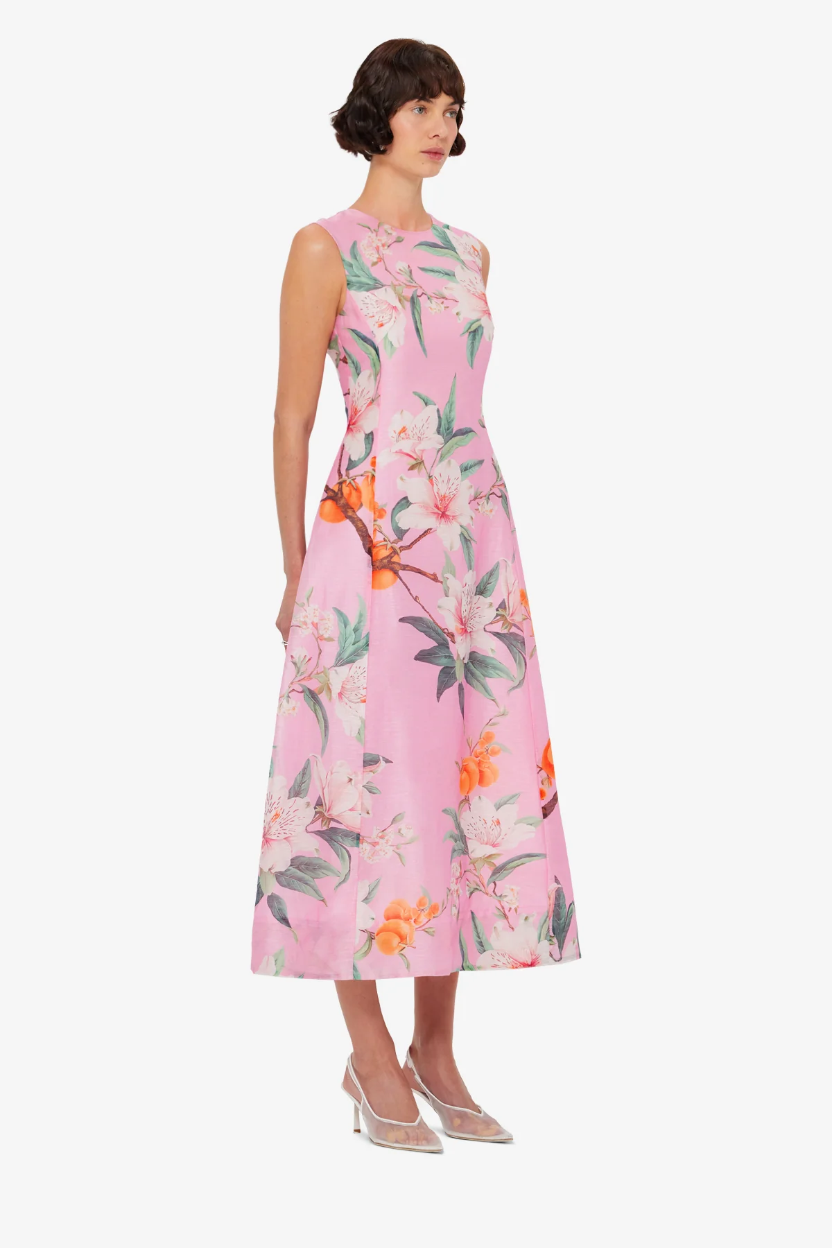 Cleo Printed Sleeveless Midi Dress - Lavish Print in Pink - Image 4