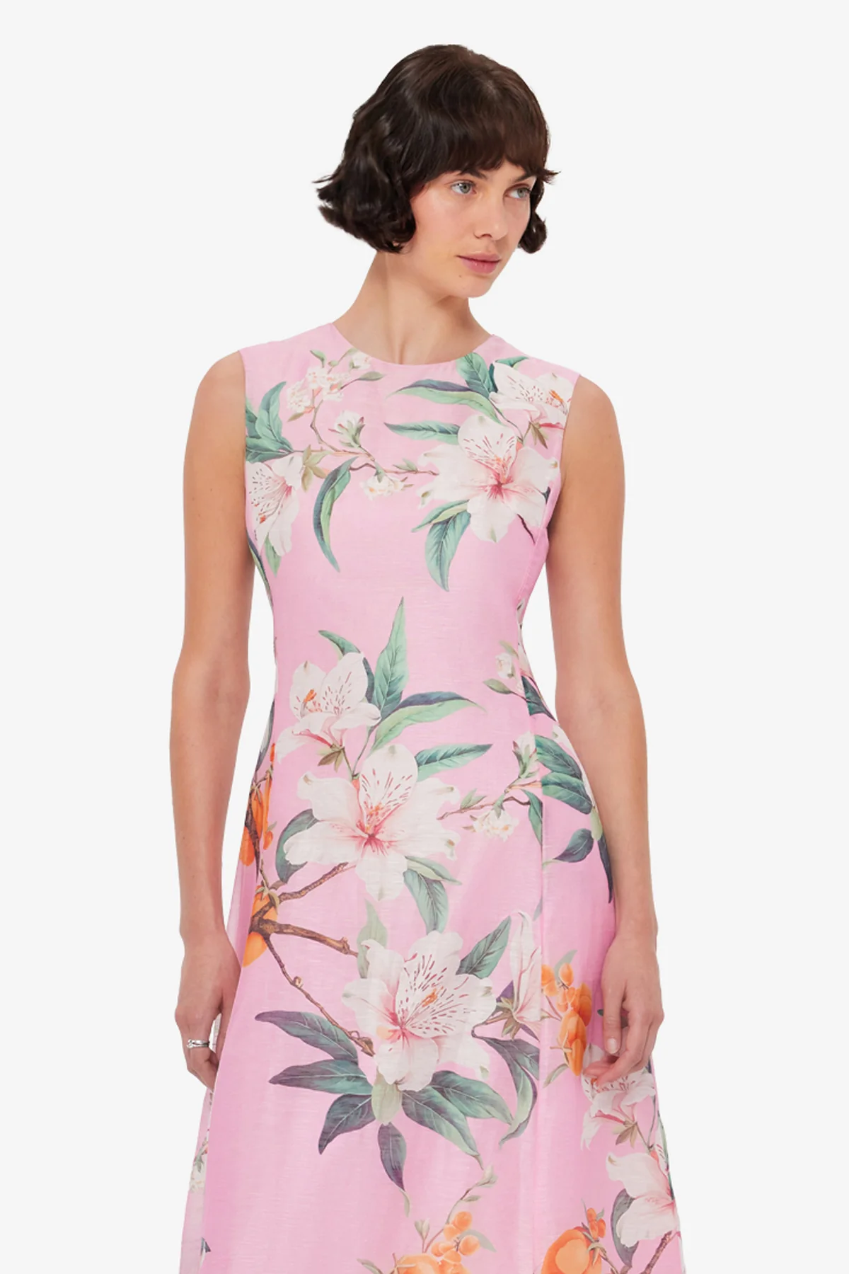 Cleo Printed Sleeveless Midi Dress - Lavish Print in Pink - Image 6