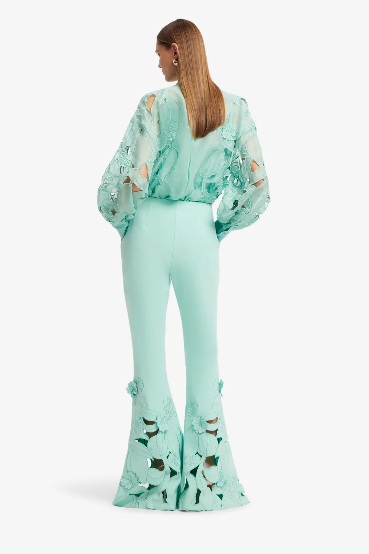 Elle Appliqué Blouse - Pale Turquoise - Image 5