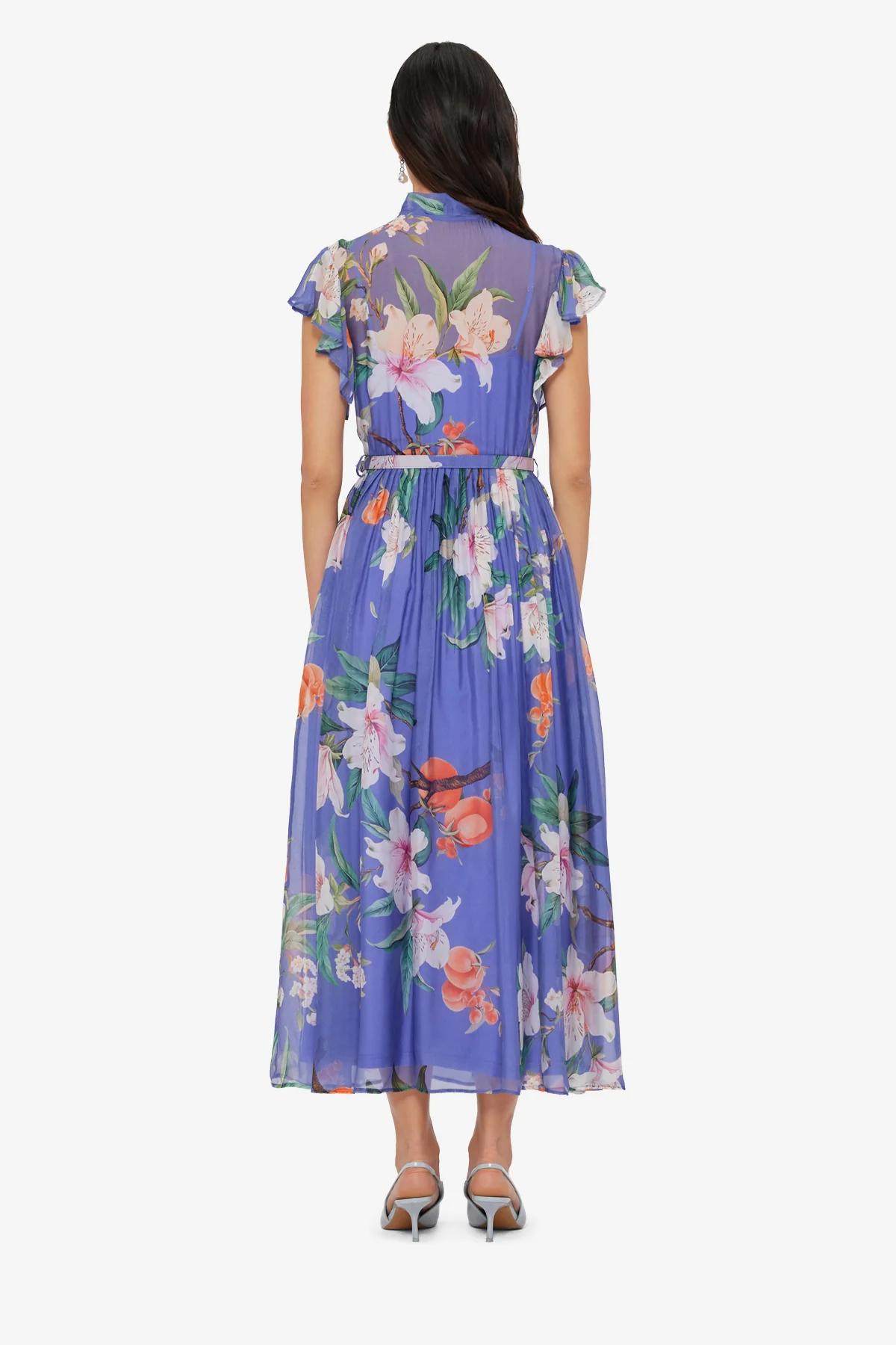Grace Flutter Sleeve Midi Dress - Lavish Print in Moonlight - Image 5