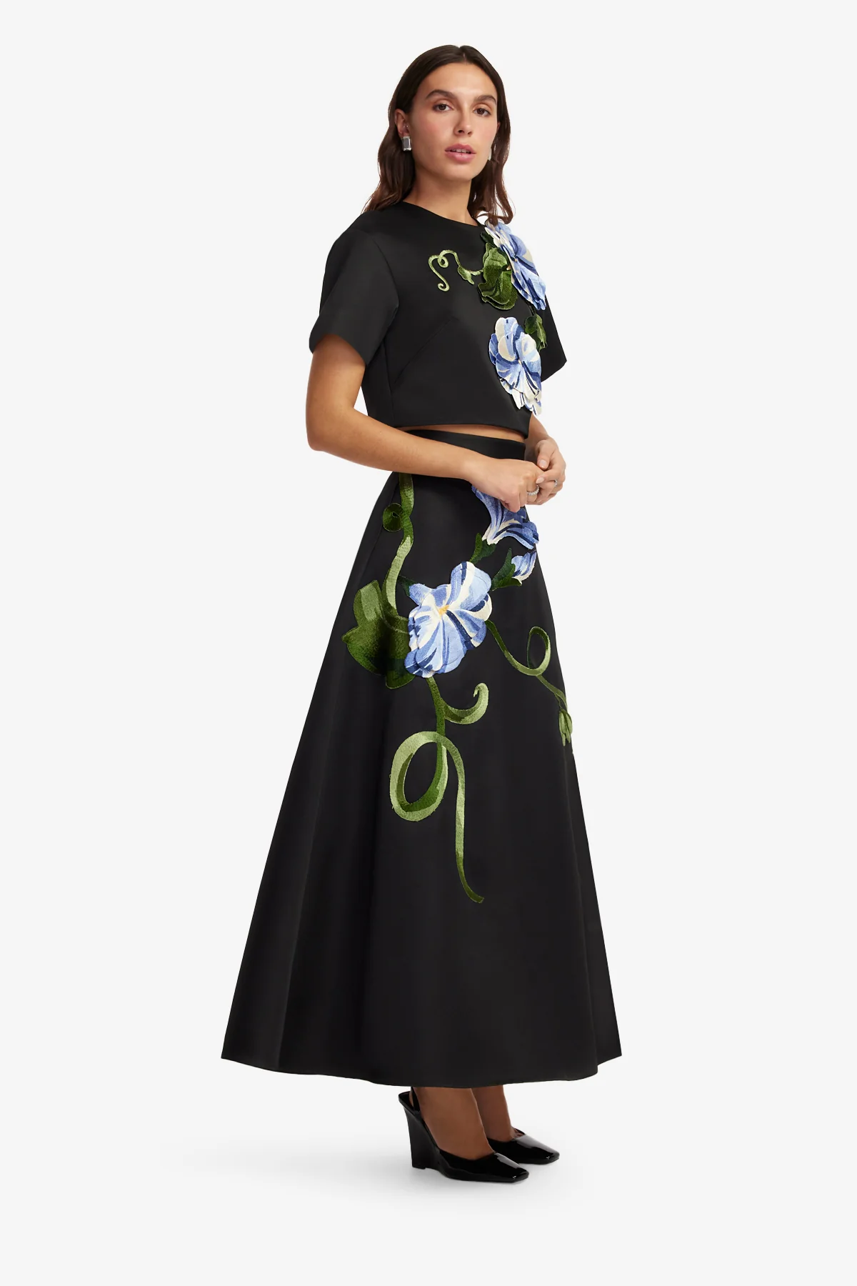 Indie Sleeve Top - Vine Print in Ebony - Image 4