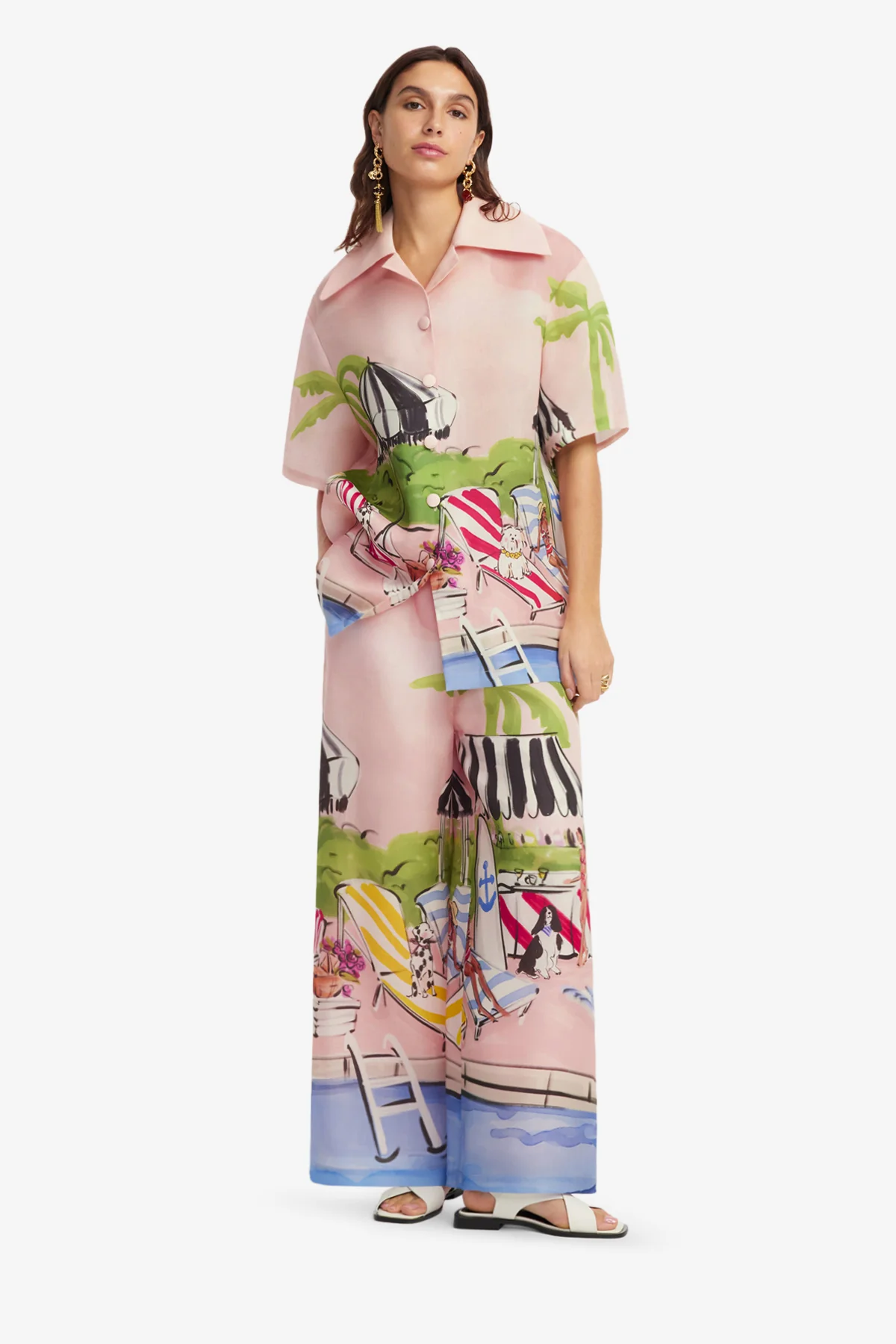 Jamie Wide Leg Pants - Riviera Print - Image 3