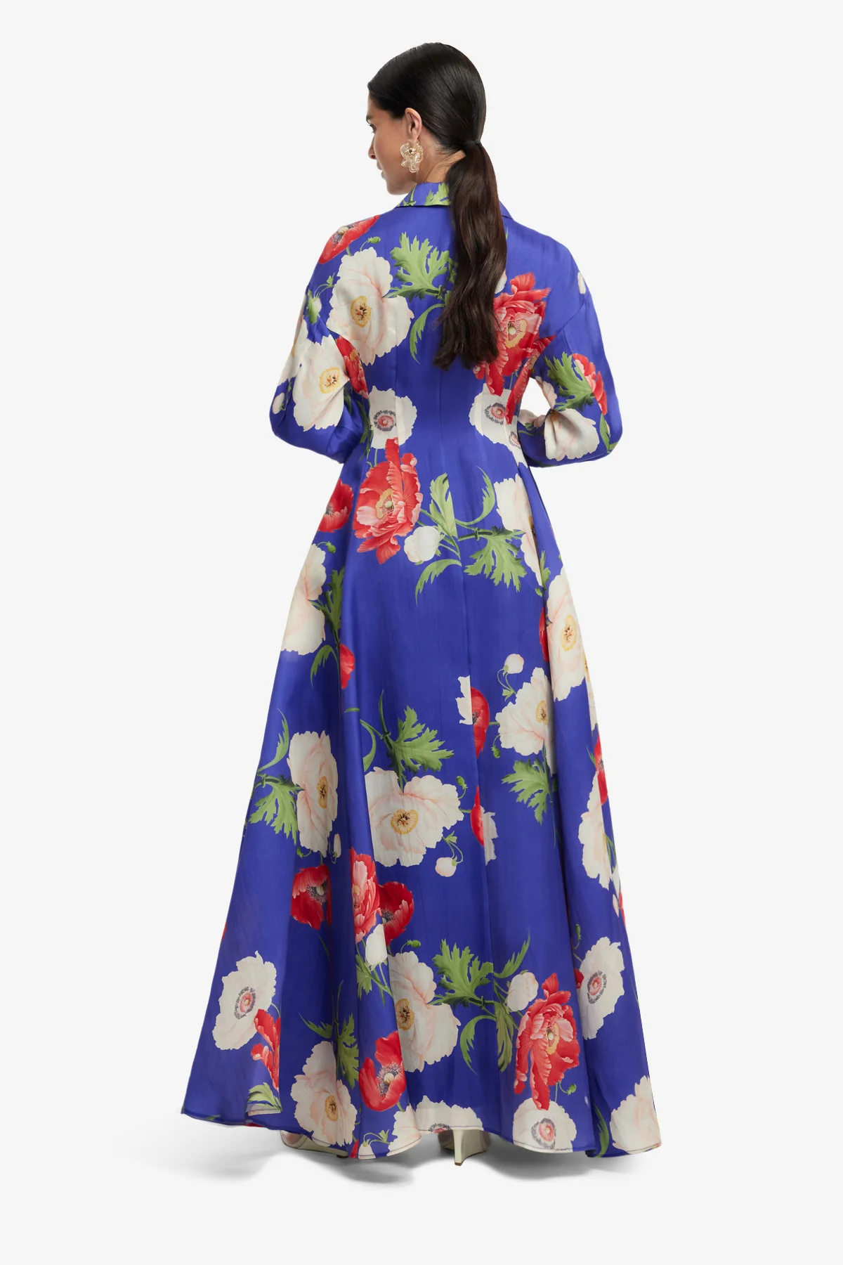 Josephine Silk Gown - Poppy Print - Image 5