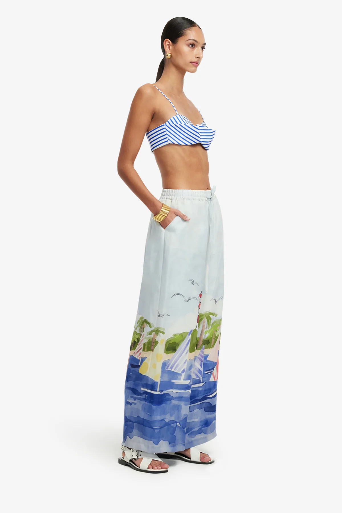 Julia Striped Bralette - Navy - Image 4