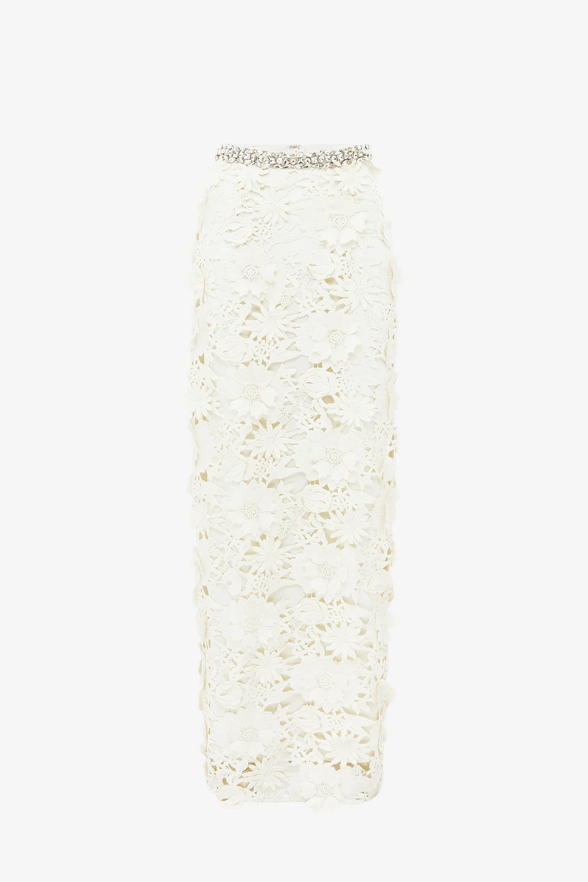 Kyra Embellished Lace Maxi Skirt - Snow