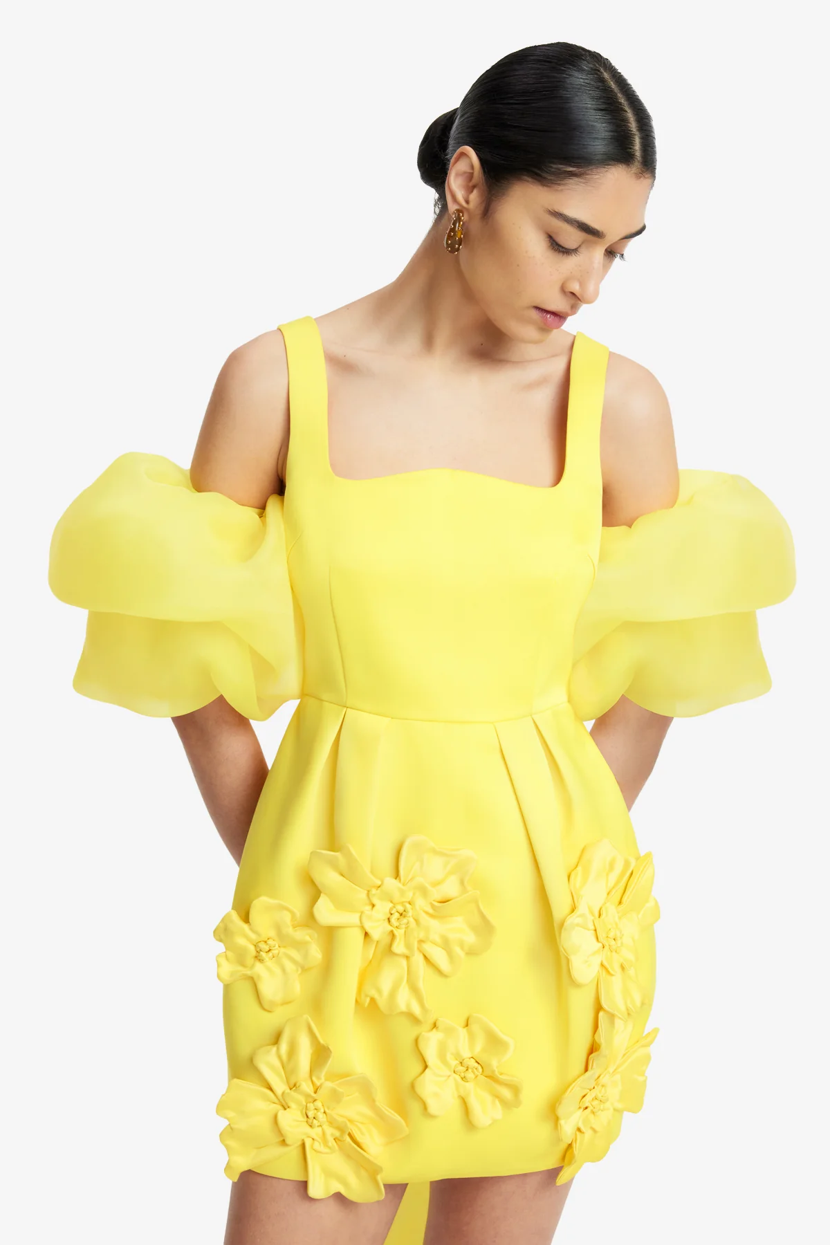 Leonora Organza Puff Sleeve Cape - Sunshine - Image 6