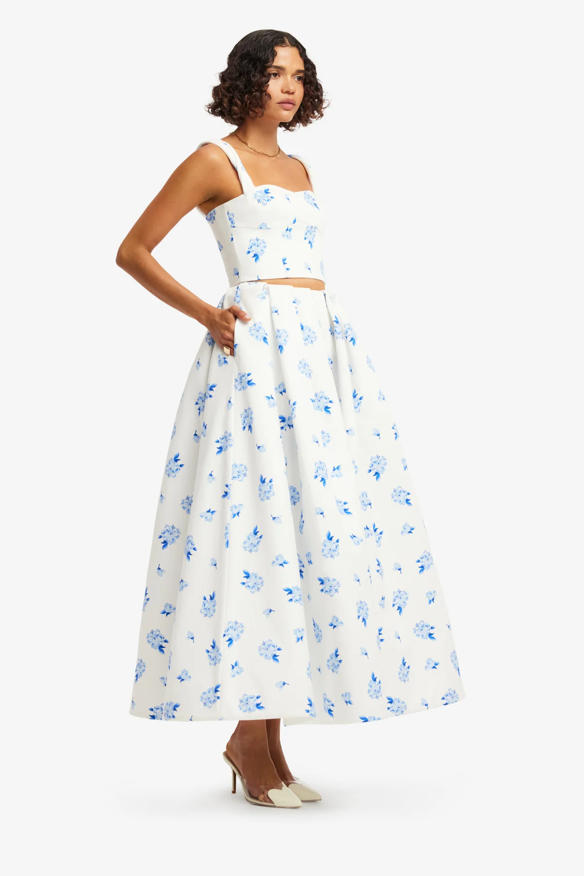 Lexi Top - Ditsy Floral Print in Snow - Image 4