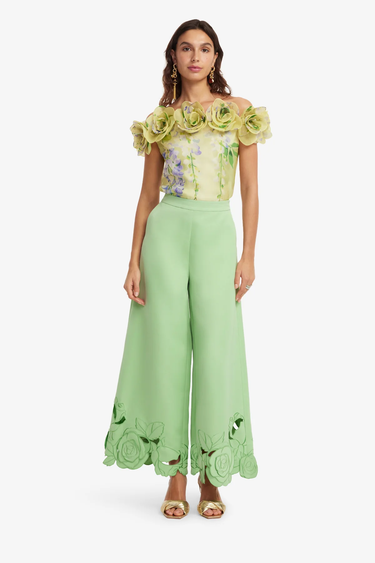 McKayla Off-Shoulder Top - Wisteria Print - Image 3