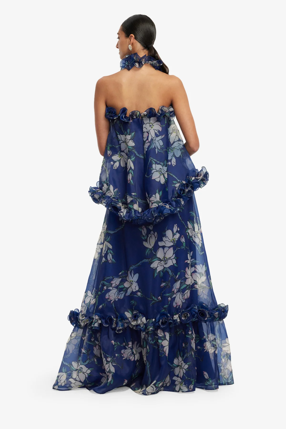 Paige Ruffled Maxi Skirt - Midnight Magnolia Print - Image 5