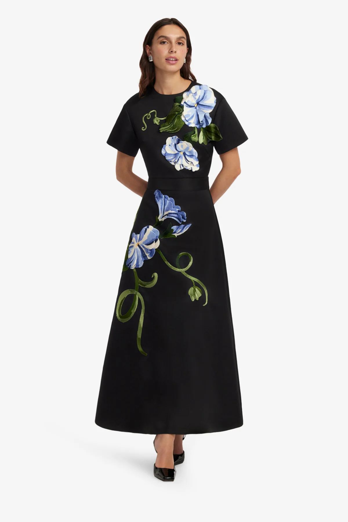 Rafaela Maxi Skirt - Vine Print in Ebony - Image 3
