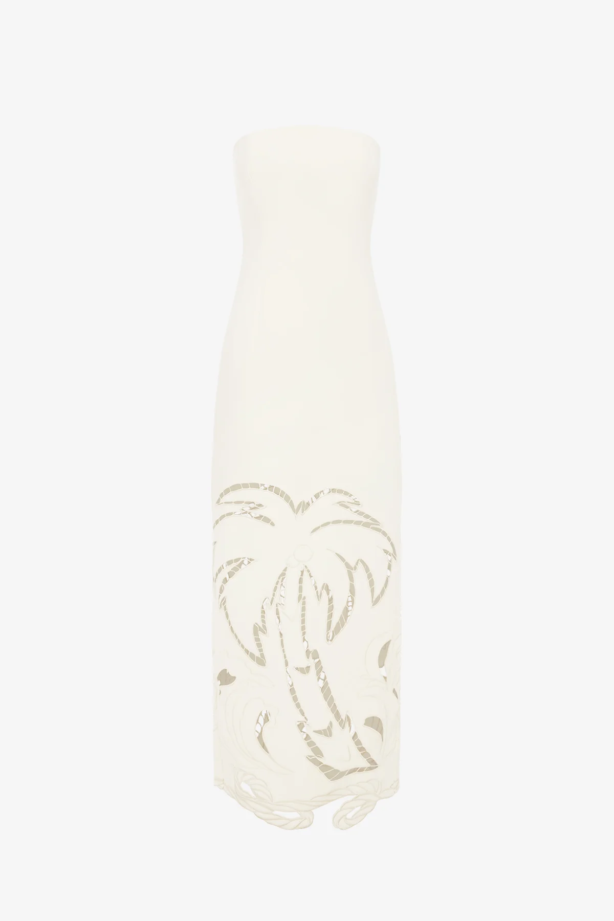 Rayna Palm Bustier Maxi Dress - Vanilla