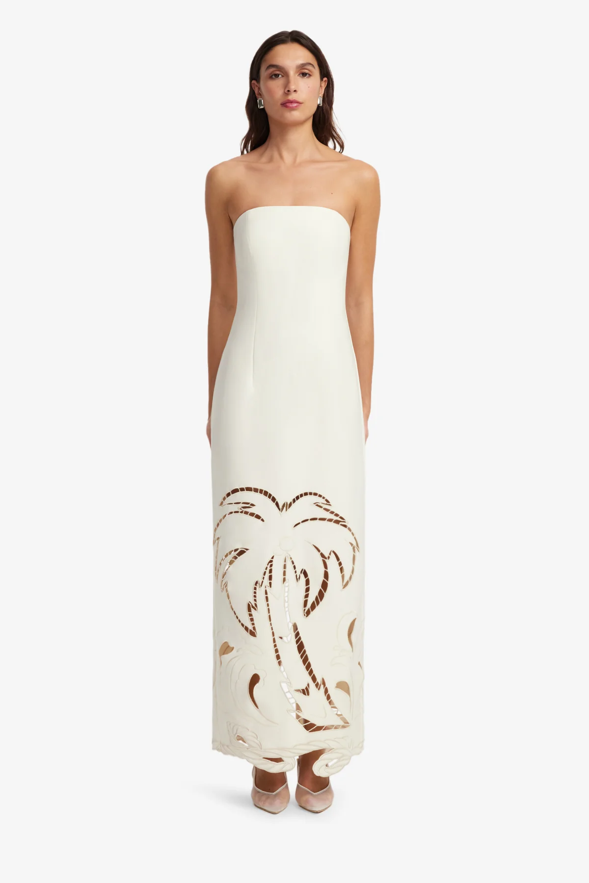Rayna Palm Bustier Maxi Dress - Vanilla - Image 2
