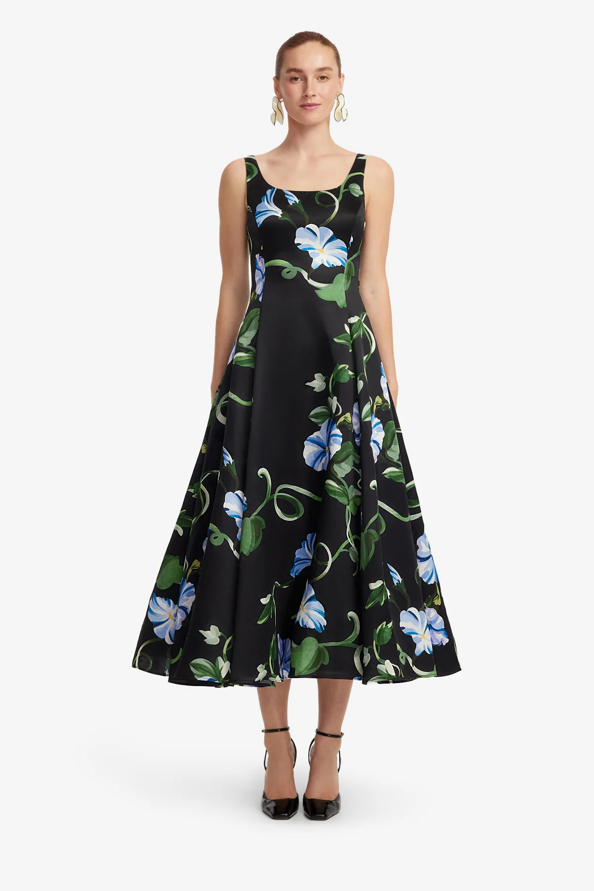 Serafina Appliqué Maxi Dress - Vine Print in Ebony - Image 2
