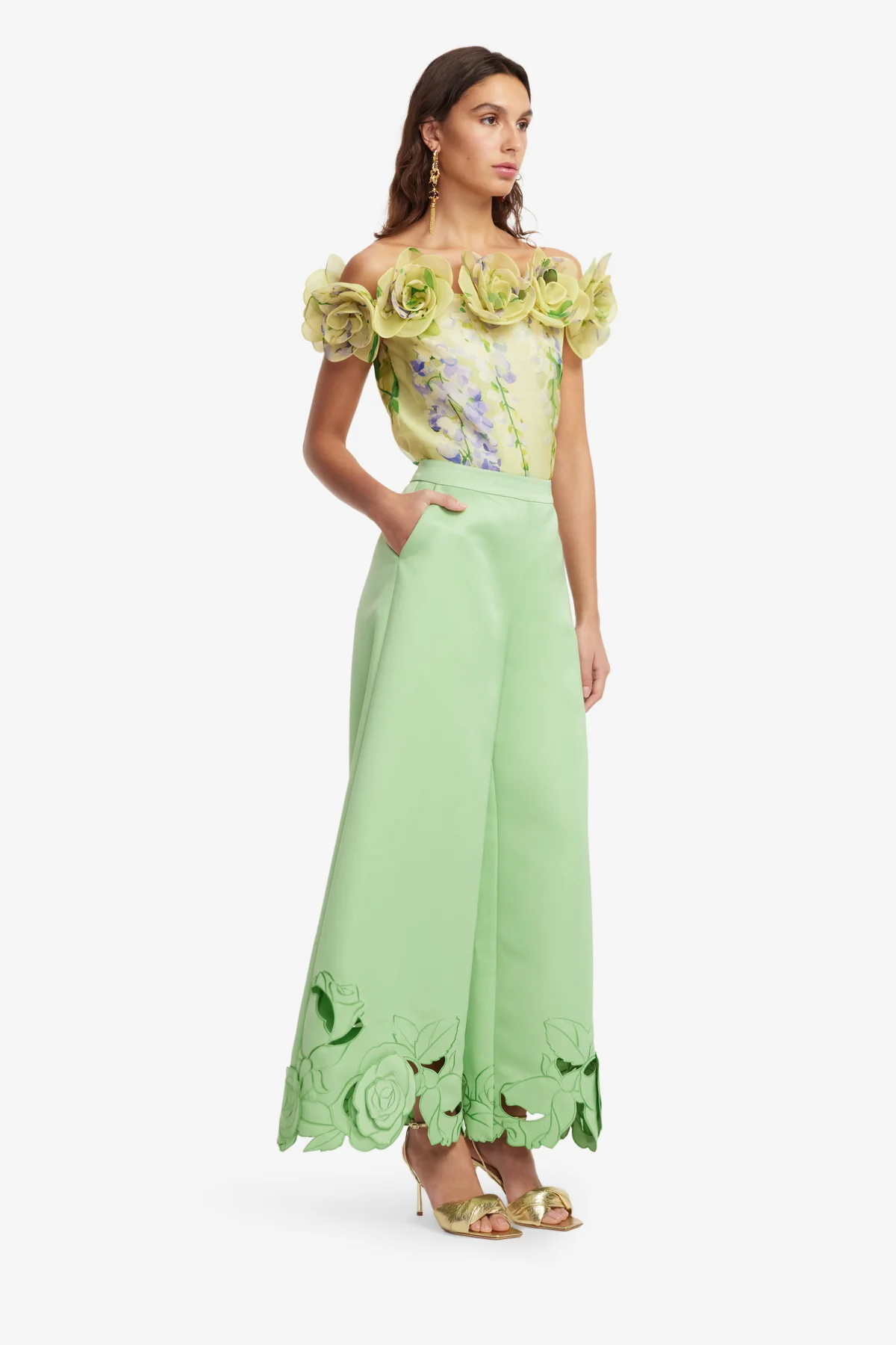 Theodora Appliqué Pants - Juniper Green - Image 4